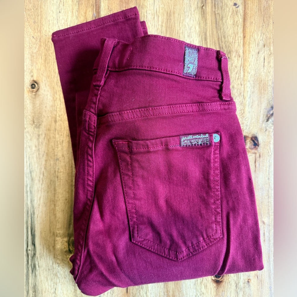7 For All Mankind Red Skinny Jeans